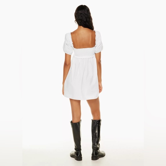 ARITZIA SUNDAY BEST HADLEY POPLIN PUFF SLEEVE BABY DOLL MINI DRESS - Picture 4 of 10